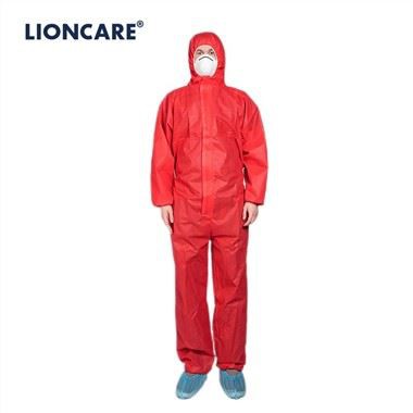 LIONCARE® CoverLite Coverall Protettiva Disposable Aħmar