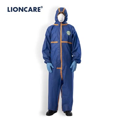 LIONCARE® CoverLite Coverall Protettiva Disposable Bil-Ħjatat Taped Blu